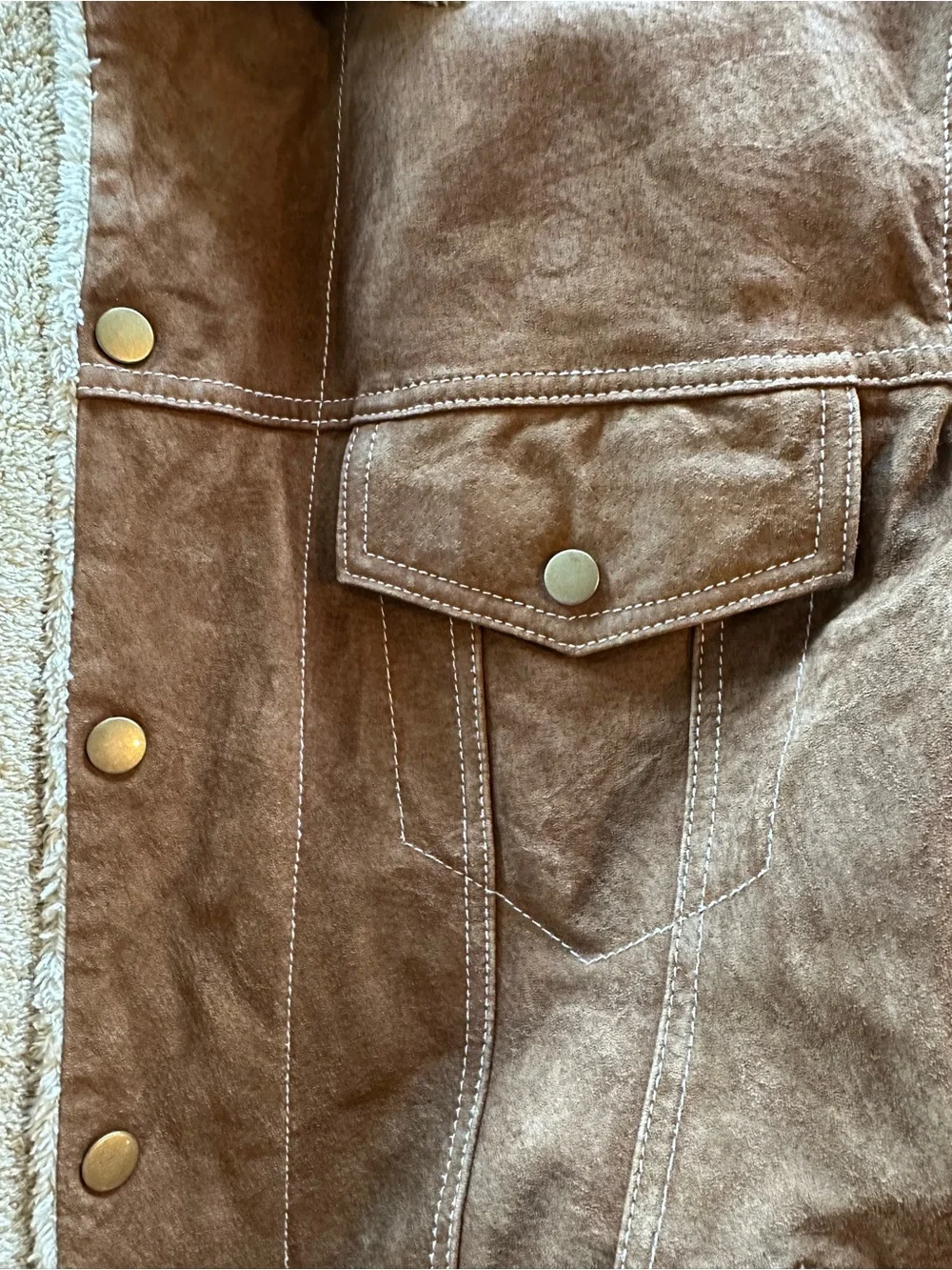 Scully Brown Suede Sherpa Collar Bomber Jacket